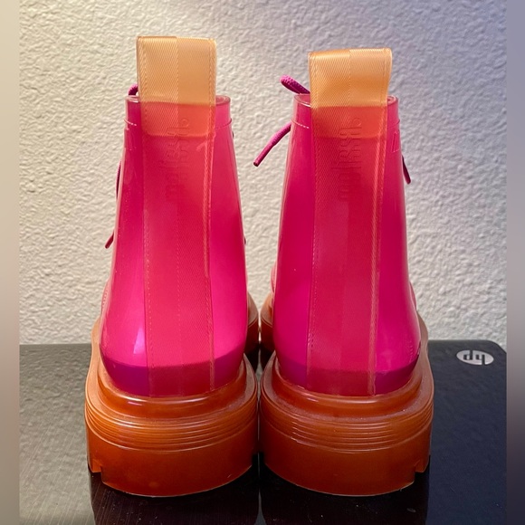 Super Hot MELISSA Pink Jelly Boots Colorblock SOLD OUT Size 8 - Picture 3 of 9